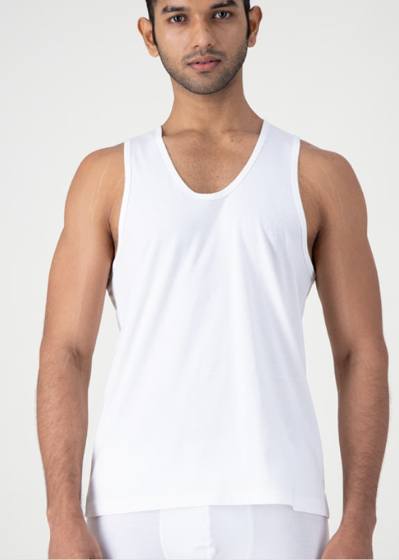 VYAYA Tank Vest, Mens inner wear, basics, White