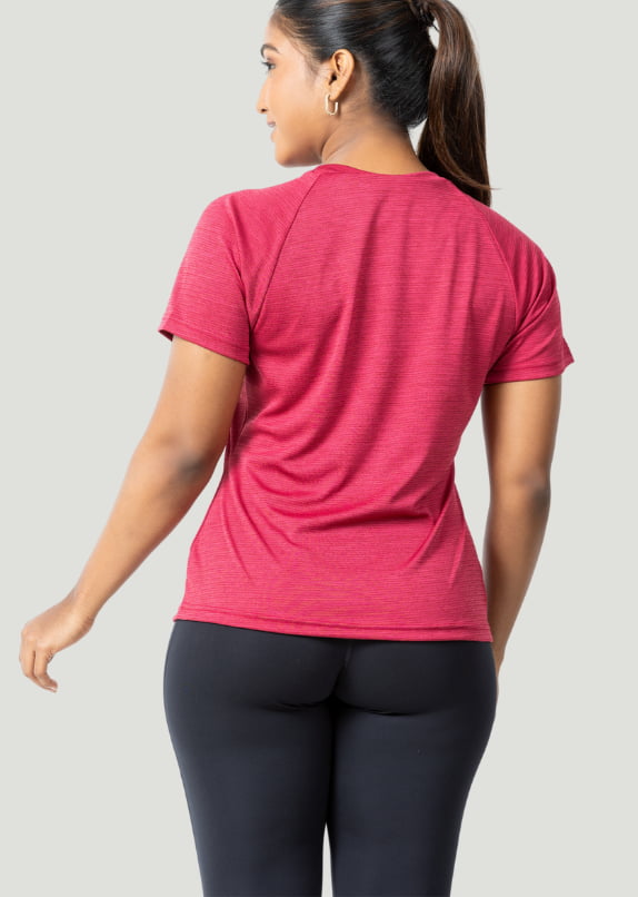 VYAYA Ultralight Tee - Womens Activewear Sports Tshirt - Red