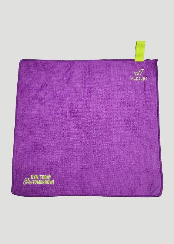 VYAYA Gym Towel - Work out, exercise, Activewear, microfibre - Purple